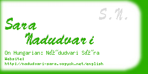 sara nadudvari business card